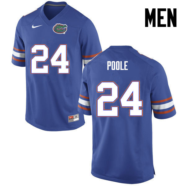 Men Florida Gators #24 Brian Poole College Football Jerseys-Blue
